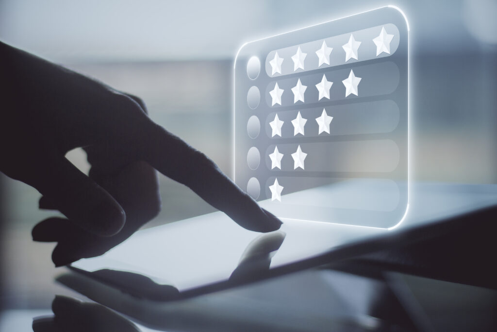 customer review concept with human finger on digit 2026 01 11 08 35 08 utc tronos