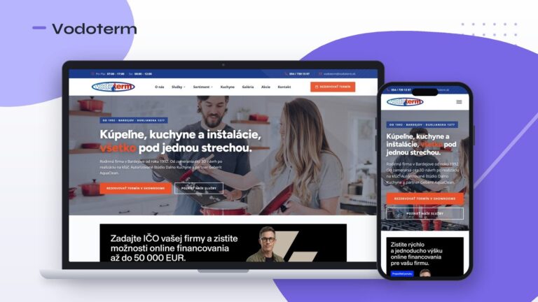 Vodoterm – web od Tronosu na notebooku a mobile